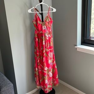 Tropical print maxi dress